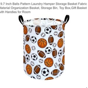 Sports Pattern Laundry Hamper with Handles